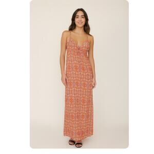 Helen Jon SZ S Gypsy Dress Maxi Dress Swim Cover Up Swim Dress Red Mallorca